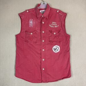 Toxic Waste Shirt Mens XL Faded Red Sleeveless Biker Chapter Eighty Three Logo